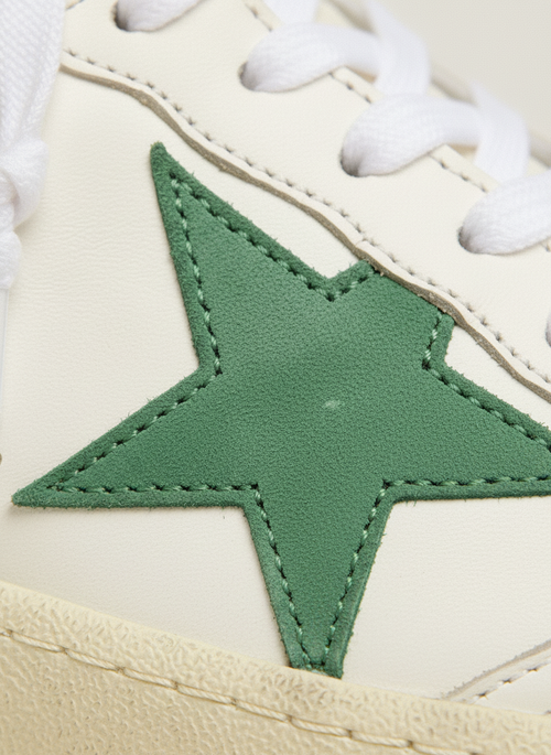 Ball Star Blanc Etoile Verte Daim