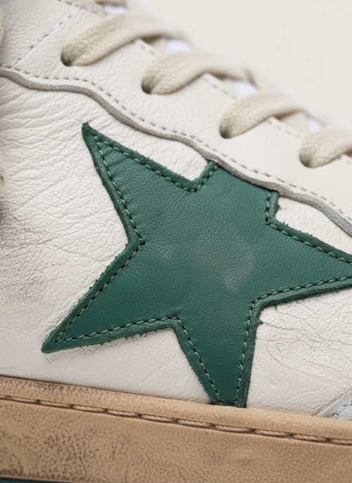 Ball Star Homme Blanc Etoile Verte Cuir