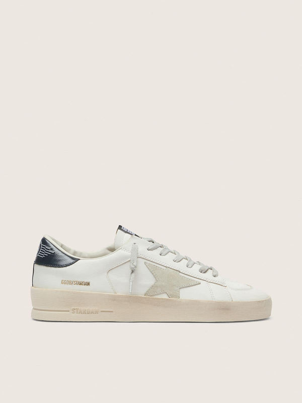 Stardan Homme Blanc Daim Gris Contrefort Bleu Navy